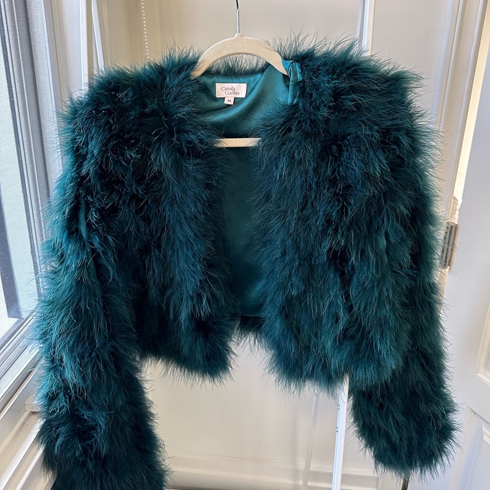 Revolve x Camilla Coelho Green Fur Jacket